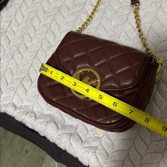 Michael Kors Quilted Burgundy Mini Bag - Picture 6 of 8